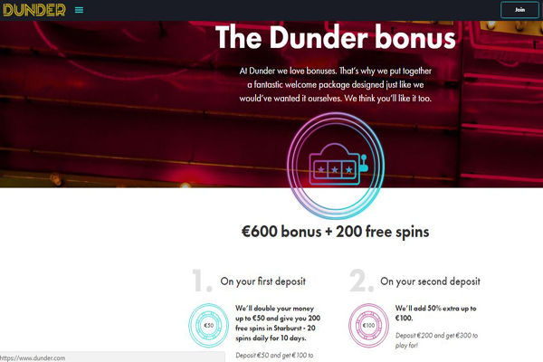 Play at Dunder Casino Online