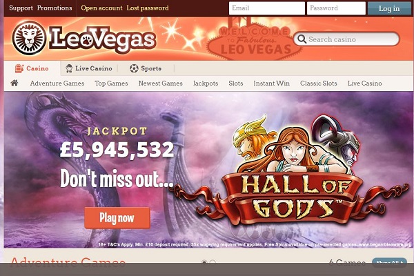 Play games at LeoVegas Online Casino
